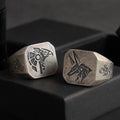 925 Sterling Silver Egyptian Anubis & Eye of Horus Ring for Men