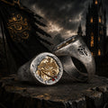 S925 Sterling Silver Eye of Horus Two-Tone Pharaoh Ring for Men