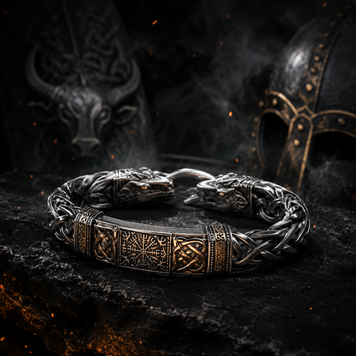 Wolf and raven Viking jewelry by YesGleam